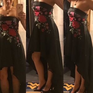 Social Code Sleeveless Embroidered Evening Gown